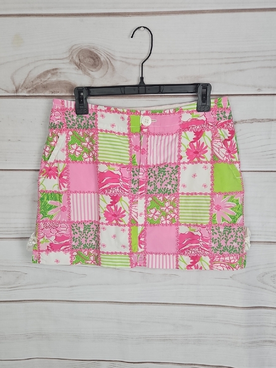 Lilly Pulitzer Dresses & Skirts - Lilly Pulitzer Patchwork Floral Butterfly Print Skort | Size 8 | Pink Green